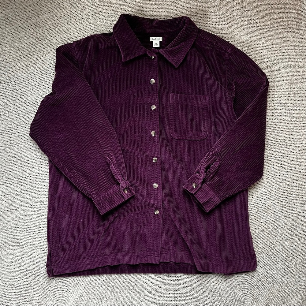 L.L. Bean Rich Purple Corduroy Shirt